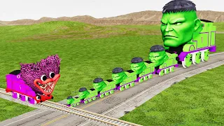 Big & Small Choo-Choo Charles Hulk vs CURSED Train Thomas Kissy Missy| BeamNG.Drive