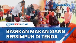 Jokowi & Iriana Bagikan Makan Siang untuk Anak-anak Korban Banjir Sumbar, Sampai Bersimpuh di Tenda