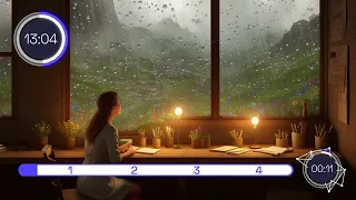 ⏰ Pomodoro para Estudiar Mejor con AMBIENTE cálido  DE LLUVIA Confortable 🌧