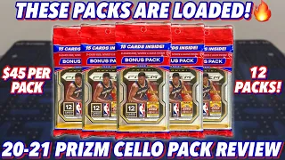 THESE PACKS ARE LOADED!🔥 $45 PER PACK! | 2020-21 Panini Prizm Basketball Cello Pack Break/Review x12