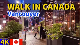 10:00 PM Vancouver Downtown Night Walking | Walk in Canada | 4K