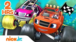 Blaze and the Monster Machines | As Melhores CORRIDAS de Blaze com AJ 🏎 | 2 Horas | Nick Jr.