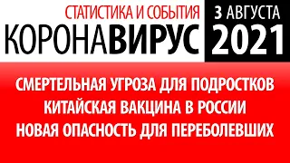 3 августа 2021: статистика коронавируса в России на сегодня