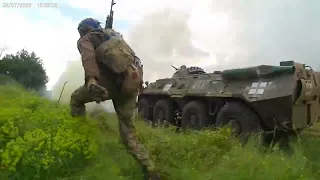 Assault on fag positions with the support of the BTR-80