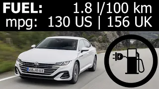 Volkswagen Arteon eHybrid: fuel energy power consumption economy: highway city mpg kWh/100 km mpkWh