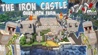 Quad Iron Farm in Minecraft Survival, The Iron Castle. Works in Minecraft 1.20 PLUS a Minecraft base