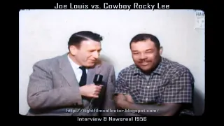 Retired Joe Louis vs. Cowboy Rocky Lee Wrestling Ref Jersey Joe Walcott + Interview - 1956 Colorized