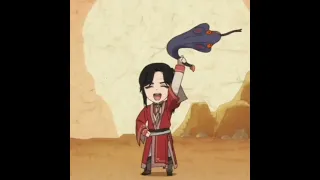 Hua cheng was feing silly in this scene