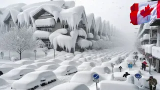 Une forte tempête de neige s'abat sur Montréal - Québec - Canada - 14 février 2024