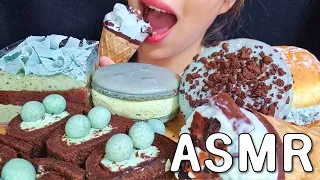 ASMR MINT CHOCOLATE PARTY*ICE CREAM, DONUT, CAKE, PIE Eating 민트초코 파티*아이스크림, 마카롱, 도넛, 케익 먹방 리얼사운드