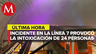 Reportan 24 personas intoxicadas por inhalación de humo tras incidente en L7 del Metro CdMx