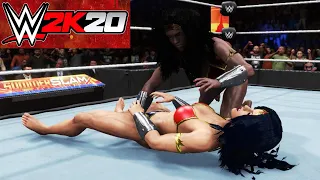 Wonder Woman v Amazon Nubia! - WWE 2K20 Beach Party Iron Woman Match