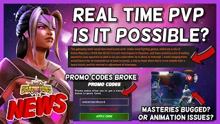 Promo Codes Broken For Some | Real Time PVP in Game Possible? | Masteries Bugged in Places [MCN]