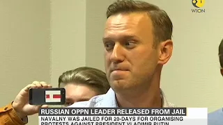 Russian opposition leader released from jail after 20 days