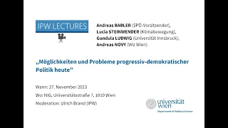 IPW Lecture: Möglichkeiten & Probleme progressiv-demokratischer Politik heute