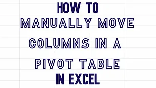 How to manually move columns in a pivot table in Excel video #excel #pivottable #columns