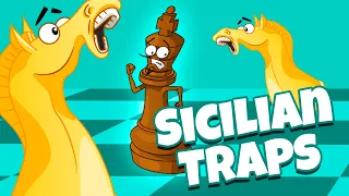 3 QUICK TRAPS to CRUSH the Sicilian Defense | ChessKid