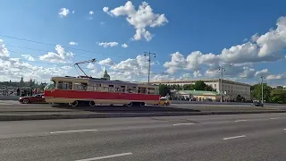 Парад трамваев после выставки в Москве, большой Устьинский  мост, 04.06.2022,с гоу про 10
