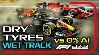 Can You Beat 0% AI with DRY TYRES ON A WET TRACK on the F1 2021 Game?!