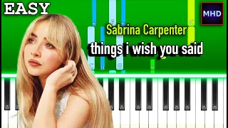 Sabrina Carpenter - things i wish you said - Piano Tutorial [EASY]