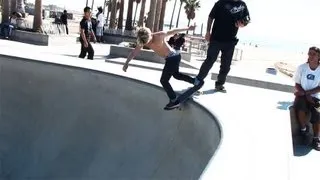 Kid ripping at Venice Skate Park - Empty Pools