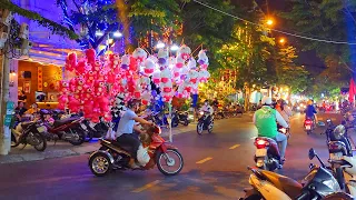 Da Nang Vietnam Night Walking virtual tour 4K. Bars, Restaurants Gide