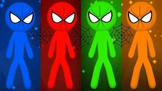 SPIDERMAN Stickman MINIGAMES 1 2 3 4 Player- Stickman Party Gameplay Walkthrough funny Android