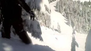 Mini-Cliff To Pow Chute on Rooster Ridge at Stevens Pass