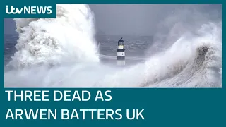 Storm Arwen: Three people die as gusts of wind of almost 100mph recorded in areas of UK | ITV News