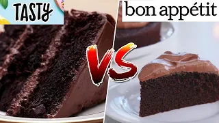 I TESTED Bon Appétit's Chocolate Cake VS Tasty's Ultimate Chocolate Cake - Viral Recipes Tested