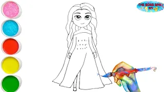 Elsa Frozen the snow queen | Drawing step by step for kids | How to draw elsa frozen