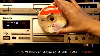 Pioneer T-700S cassette deck with TDK AD cassette of 1983 year