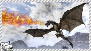 GTA 5 Mods - HUGE DRAGON INVASION ATTACK!! Slaying Huge Dragons (GTA 5 Mods Gameplay)