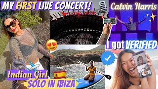 Indian girl SOLO IN IBIZA 😍 I got VERIFIED First Concert, Paddle Surfing 🏄‍♀️ #TravelWSar