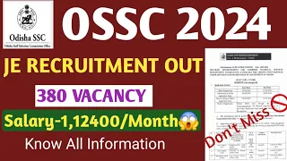 🔴OSSC JE Recruitment 2024|Salary 1,12400/Month🔥||Graduate|| Exam Pattern|Syllabus| @JobGuide369