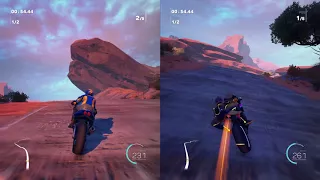 Moto Racer 4 split screen gameplay