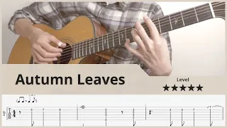 【TAB】Autumn Leaves - 枯葉 - Jazz Standard - Fingerstyle Guitar  ソロギター【タブ】