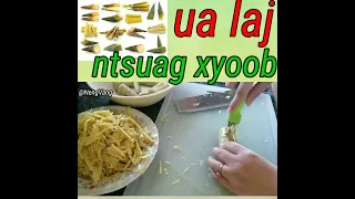 How to make young bamboo salad. ua laj ntsuag xyoob noj.