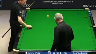 JIMMY WHITE given WARNING for conceding frame Vs Reanne Evans - 2023 Championship League Snooker