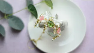Beebeecraft DIY chain ring with acrylic pendants