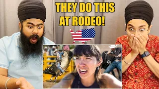 INDIAN Couple in UK React on European Reacts to Her FIRST American RODEO