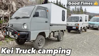 Kei trucks 4x4 camping trip [spring car camping]