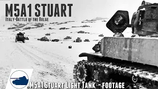 WW2 M5A1 Stuart Light Tank Battle of the Bulge - Italy - footage.