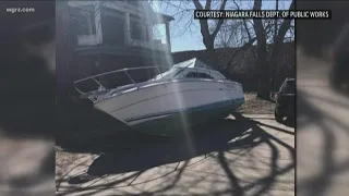 Boat Illegally Dumped In Niagara Falls Dept. Of Public Works