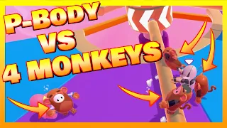 P-Body vs Party of 4 Monkeys - Fall Guys: Ultimate Knockout [Gameplay with no Commentary]