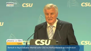 EU-Gipfel: Horst Seehofer gibt Pressekonferenz zum EU-Gipfel am 19.02.2016