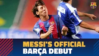 Leo Messi's official debut against Espanyol