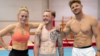 COUPLES GYMNASTICS CHALLENGE! Steve Cook & Morgan Moroney