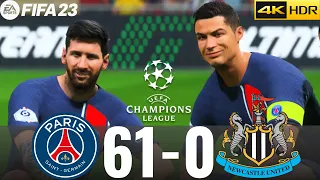 FIFA 23 -MESSI, RONALDO, MBAPPE, NEYMAR, HAALAND ALL STAR  |PSG  61-0 NEWCASTLE UTD !UEFA SUPER CUP!