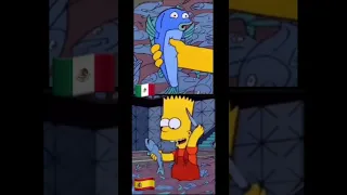 Bart con peces, En diferente país.